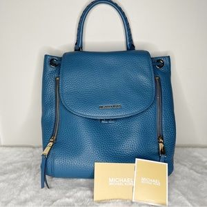 Like New Michael Kors Viv Blue Pebbled Leather Convertible Backpack